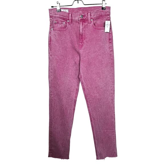 NWT GAP High Rise Sz 4 Tall Pink Cheeky Straight Jeans with Washwell - Picture 1 of 12